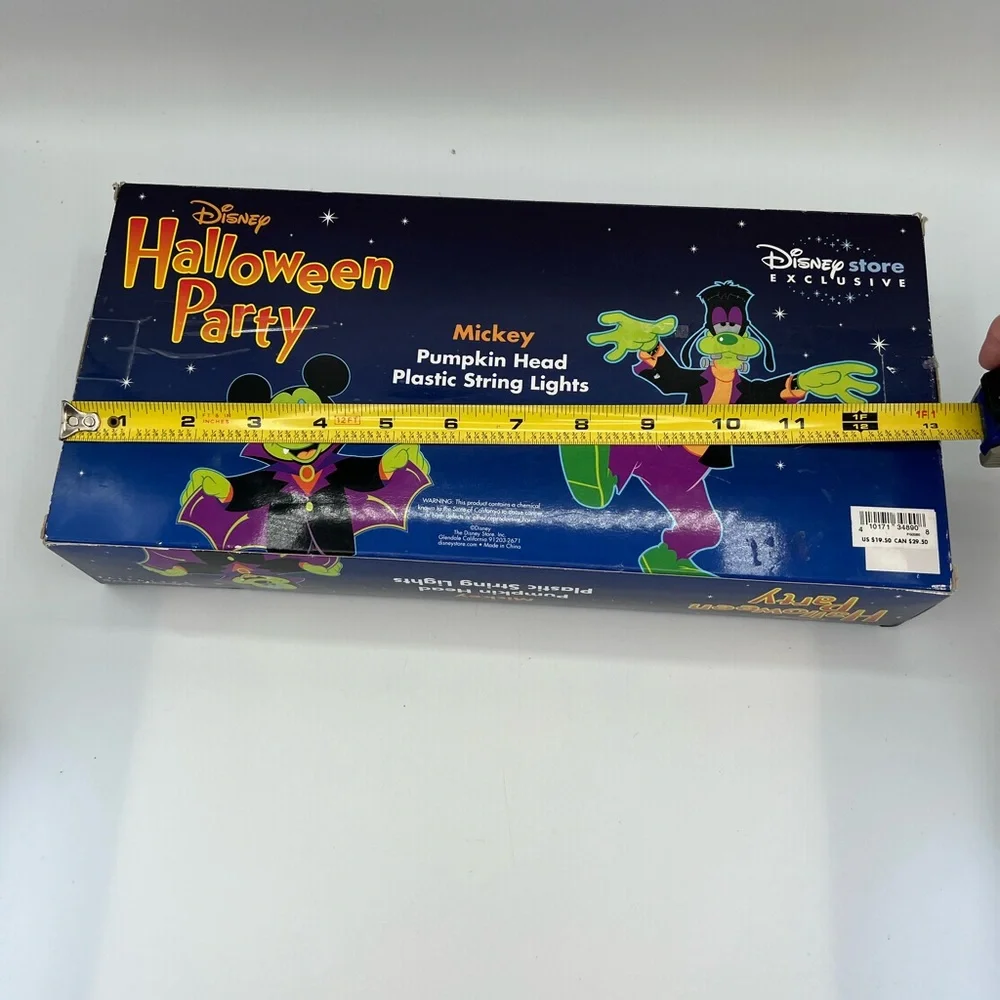 Disney Orange Halloween Mickey Mouse Pumpkin Head String Light Christmas Holiday